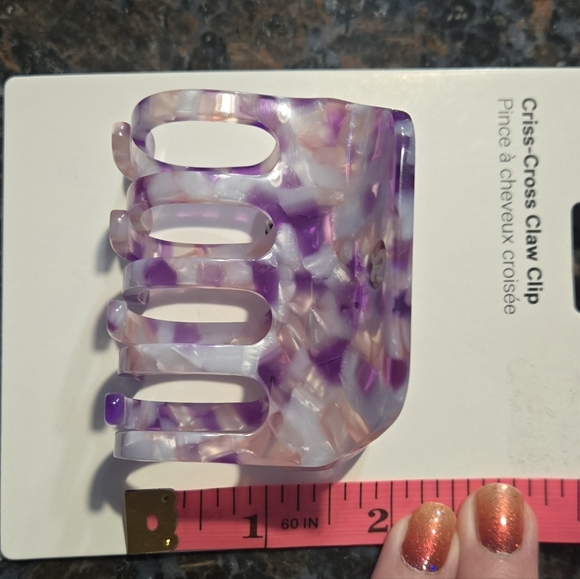 NWT Lululemon Criss Cross Claw Clip - Camellia Pink / Light Ivory / Blue Horizon - Picture 8 of 8